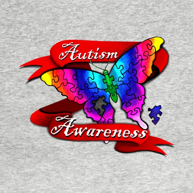 Autism Awareness Butterfly by SandraGale Art